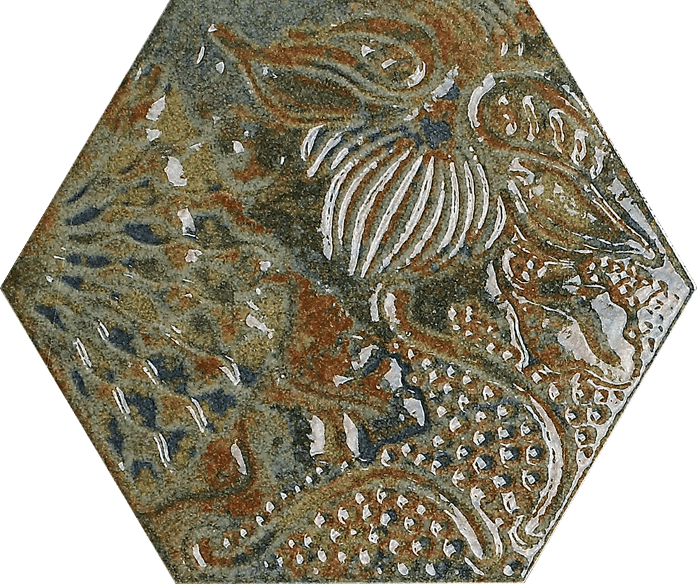 Decortegel Hex25 Gaudi Reactive Ocean 22x25,1cm 10mm Mat R9