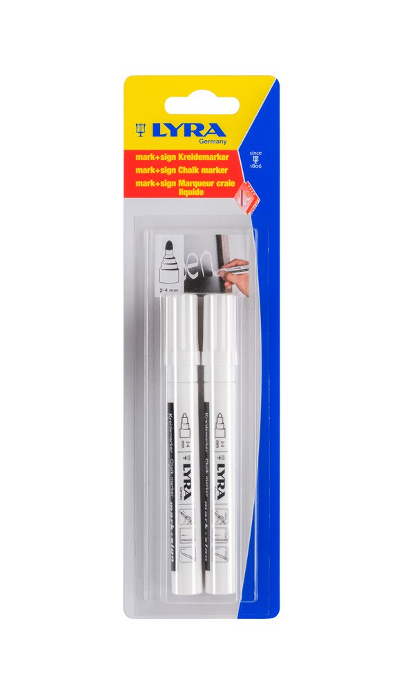 Lyra Krijststift Punt 2-4mm Wit 2st