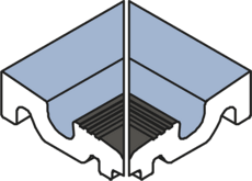 Product afbeelding voor Villeroy & Boch Binnenhoek Pro Architectura 3.0 Pool System Solid Grey - Icy Blue 12x12cm Mat 3012C3070010