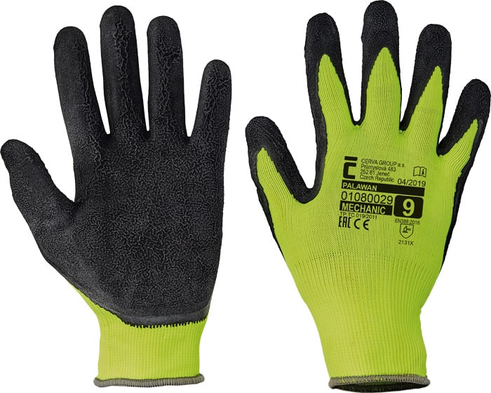 Cerva Veiligheidshandschoen Palawan Maat 11 Nylon/Latex Geel