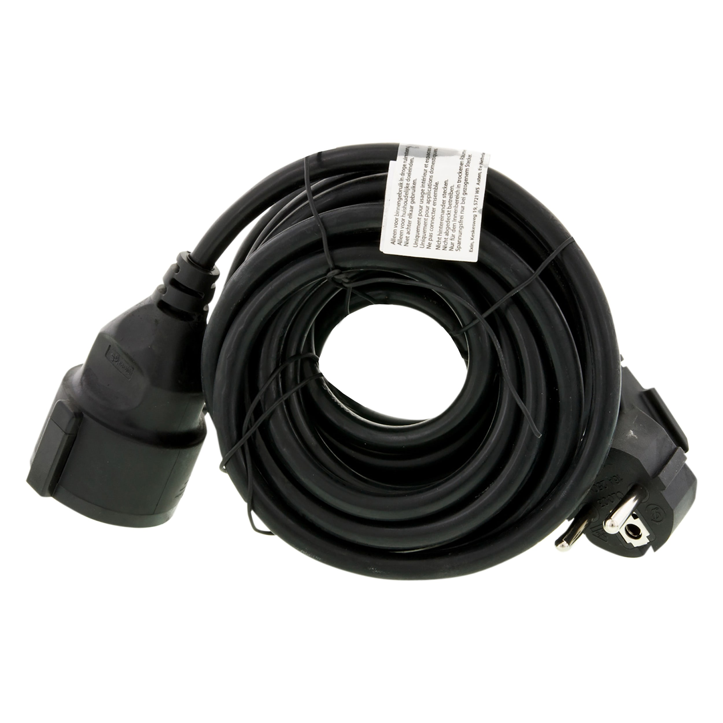 Q-Link Verlengsnoer 3x1.5mm² 5m Zwart