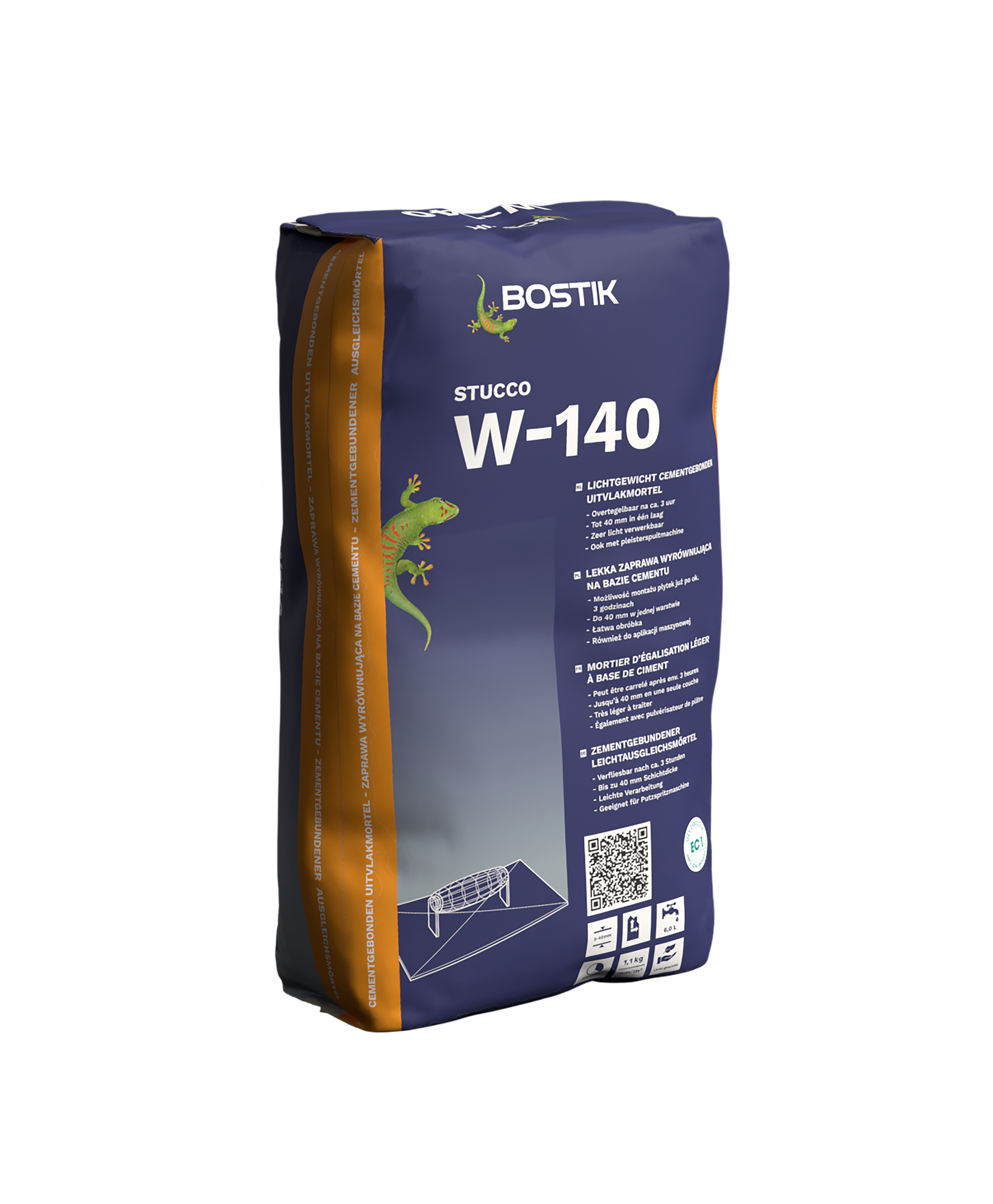 Bostik Uitvlakmortel Stucco W-140 20kg Grijs