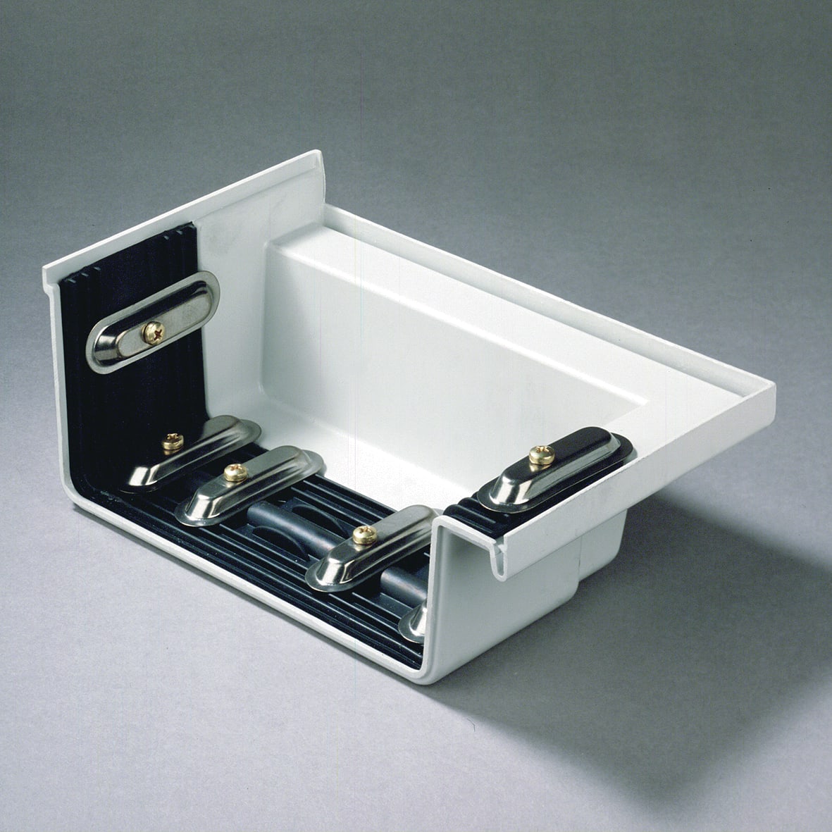 Dyka Goot 205mm Eindstuk Rechts Licht Grijs Polyester