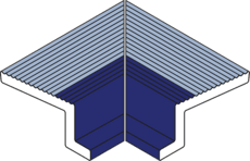 Product afbeelding voor Villeroy & Boch Binnenhoek Pro Architectura 3.0 Pool System Ultramarine Blue - Icy Blue 12x12cm Mat 3018C3050010