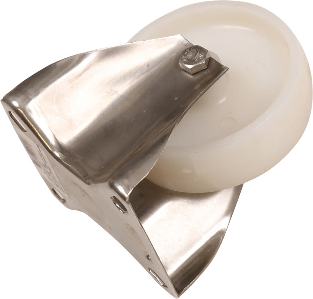 Kelfort Bokwiel Met Rollager 100mm 30kg Met Bevestigingsplaat Wit