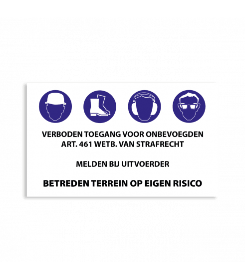 Bouwbord 450x750mm Polypropyleen