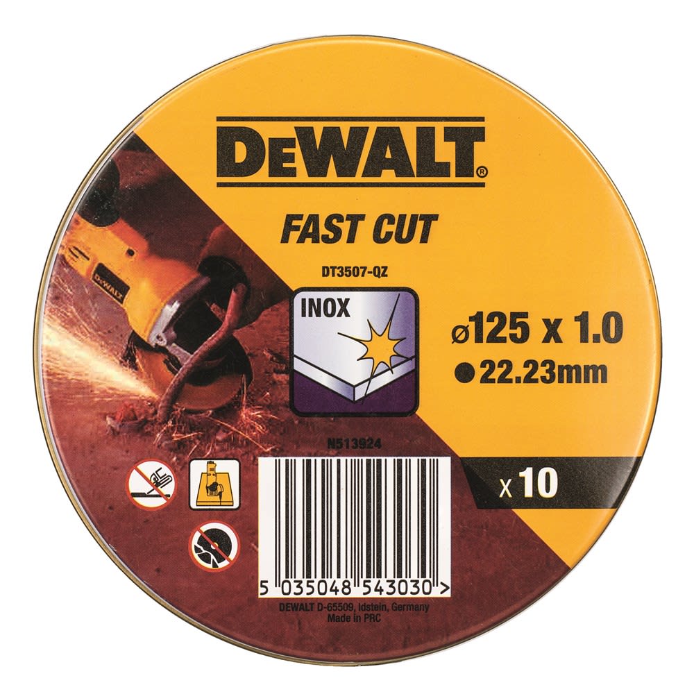 DeWALT Doorslijpschijf DT3507QZ Inox 125x1x22,2mm 10st
