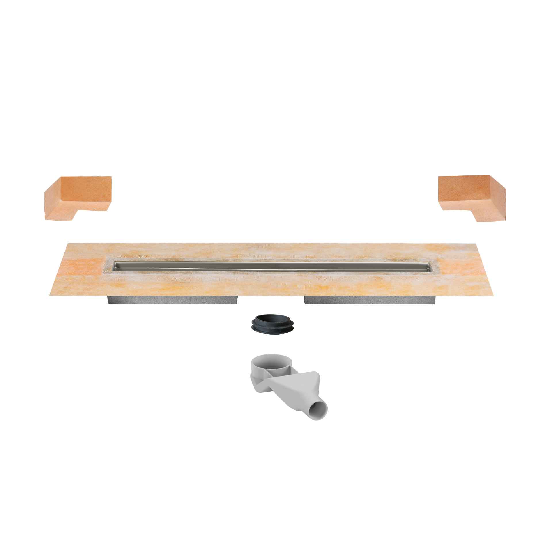 Schlüter KERDI-LINE-F Horizontale Lijnafvoergoot DN40 Reukslot Front 80cm RVS KLF40GE80