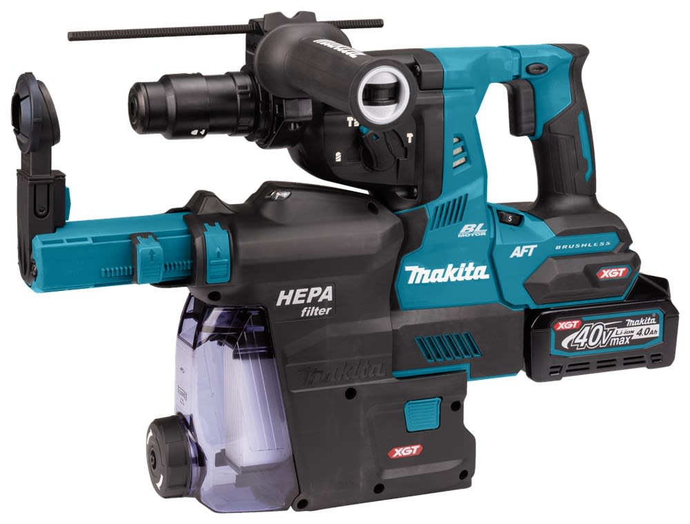 Makita Accu Combihamer HR002GM204 40V Max 2x4,0Ah Met Afzuiging En AWS Zender In Mbox