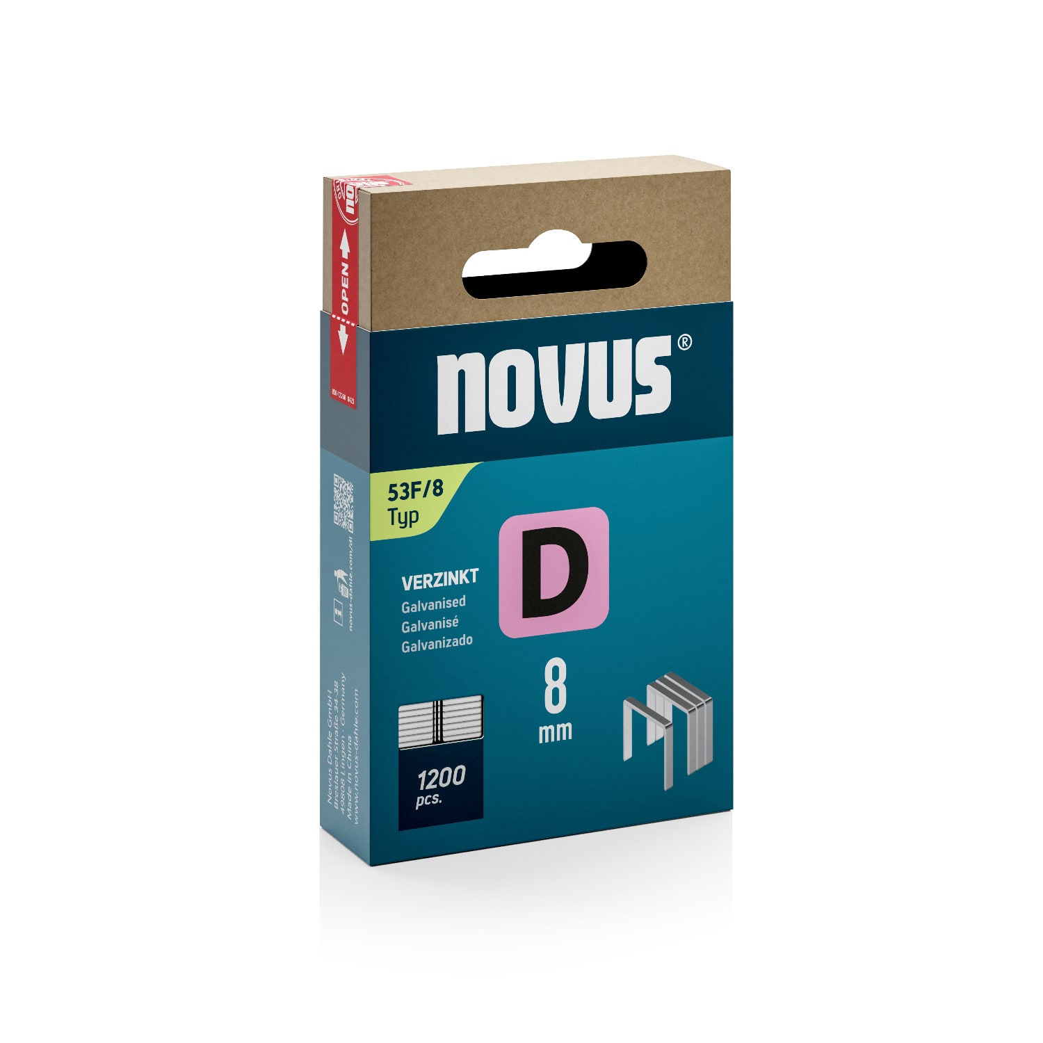 Novus Niet D53F 8mm Vlakdraad 1200st