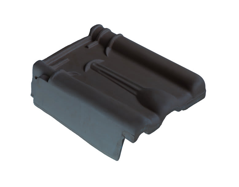 Monier Kruispan Gevelpan Links Blauw Gesmoord