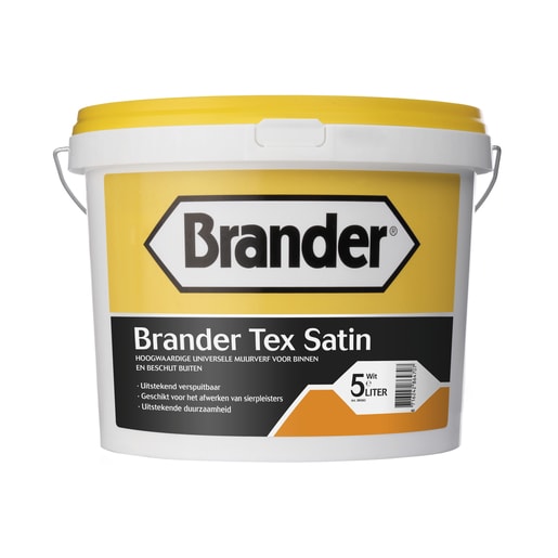 Brander Tex Satin Muurverf 5L Wit