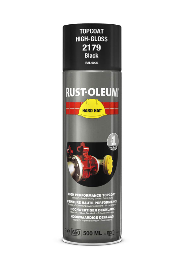 Rust-Oleum Deklaag Hard Hat 2179 500ml Zwart RAL9005