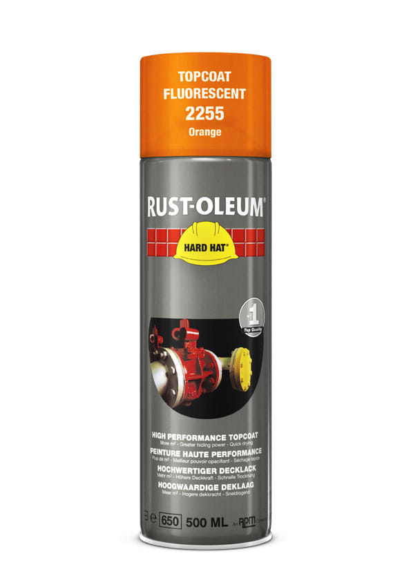 Rust-Oleum Deklaag Hard Hat 2255 500ml Fluorescerend Oranje
