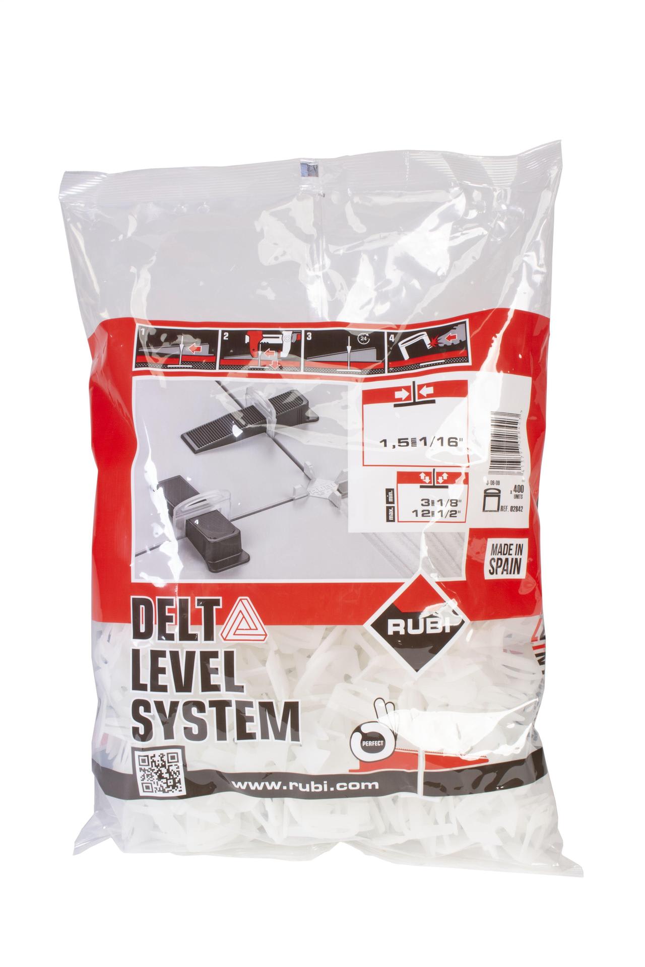 Rubi Clip Delta Levelling Systeem 1,5mm Tegeldikte 3-12mm 400st