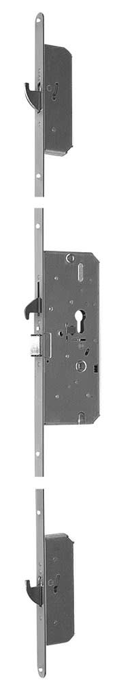 Nemef Meerpuntsluiting 4918/85-88 Krukbedienend Voorplaat 24x1950mm Doornmaat 65mm PC72 SKG3 Draairichting 2/3