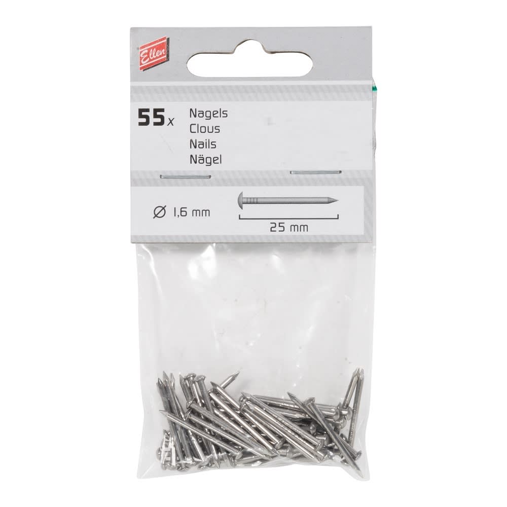 Ellen Tochtstripnagel 1.6x25mm RVS 55st