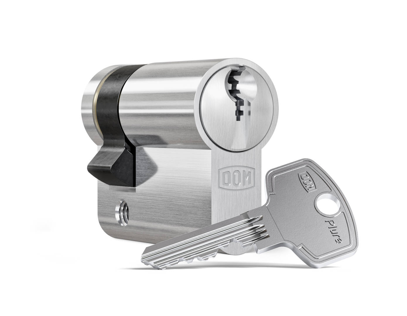 DOM Profielcilinder 333 Plura Enkel H/30mm Messing Vernikkeld Mat SKG2 Gelijksluitend 25st