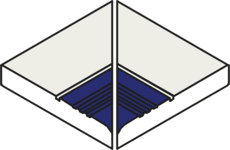 Product afbeelding voor Villeroy & Boch Binnenhoek Pro Architectura 3.0 Pool System Ultramarine Blue - Neutral White 12x12cm Mat 3051C3040010