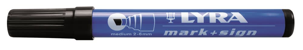 Lyra Merkstift Permanent Punt 2-6mm Zwart