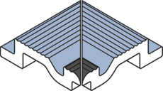 Product afbeelding voor Villeroy & Boch Binnenhoek Pro Architectura 3.0 Pool System Solid Grey - Icy Blue 12x12cm Mat 3021C3070010