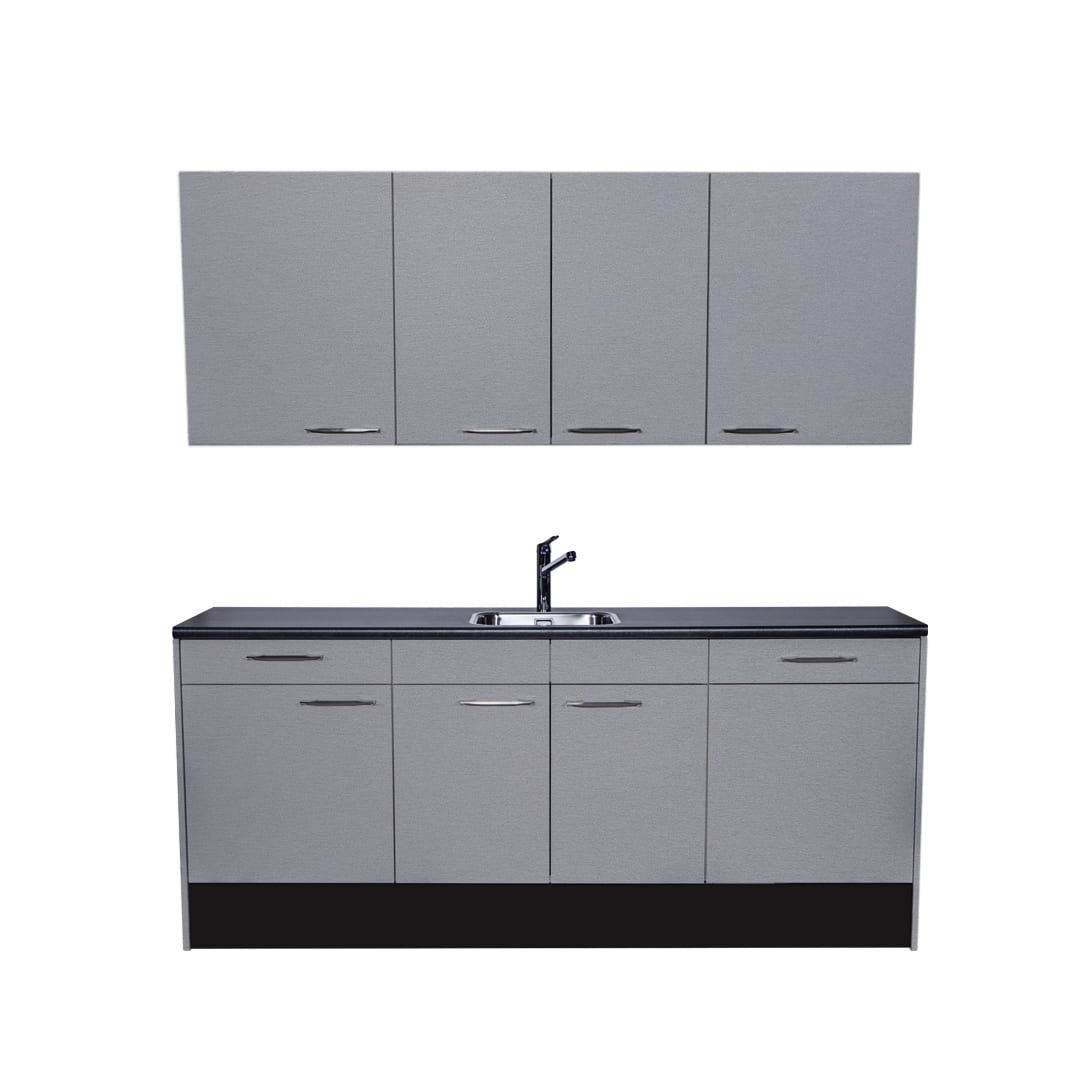 Procasa Keuken 210cm Compleet Grey Inclusief Vaatwasser Volledig Geintegreerd