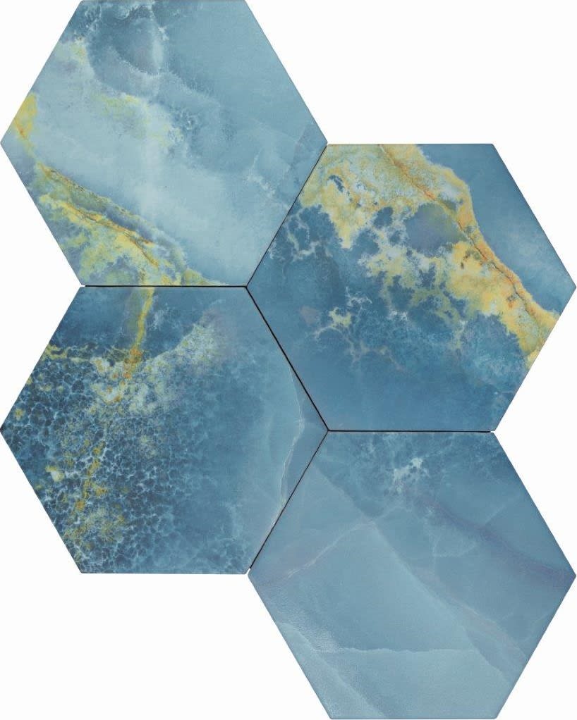 Product afbeelding voor Wandtegel Rock Star Onice Blue 14x16cm 9mm Mat R10