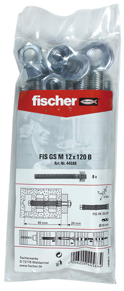 Product afbeelding voor Fischer Ankerstang FIS GS M12x120mm Verzinkt 8st 44588