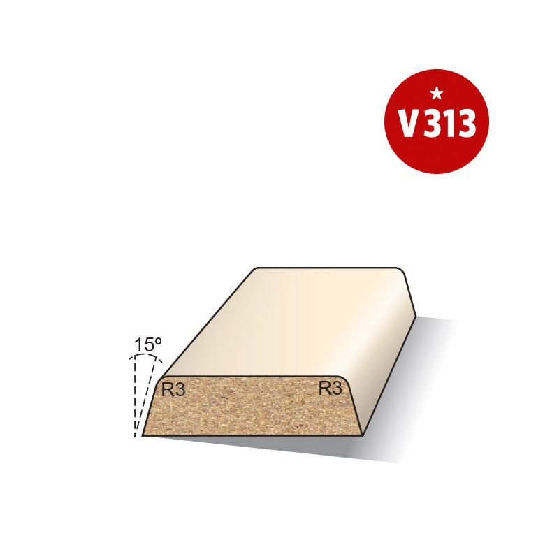 MDF Koplat 12x45mm 244cm Schuin Wit Voorgelakt V313 FSC Mix 70%