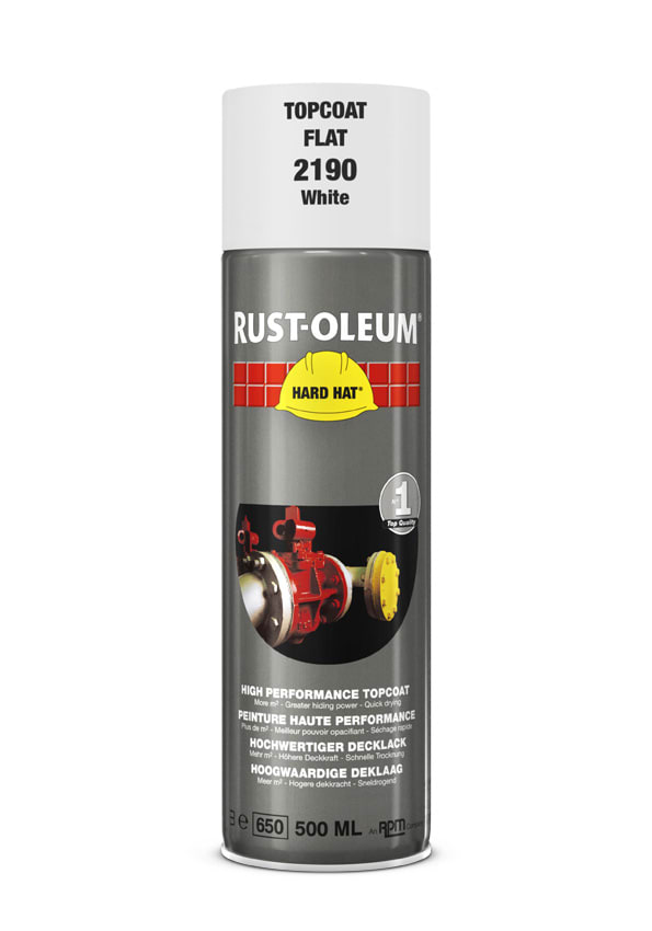Rust-Oleum Deklaag Hard Hat 2190 500ml Mat Wit