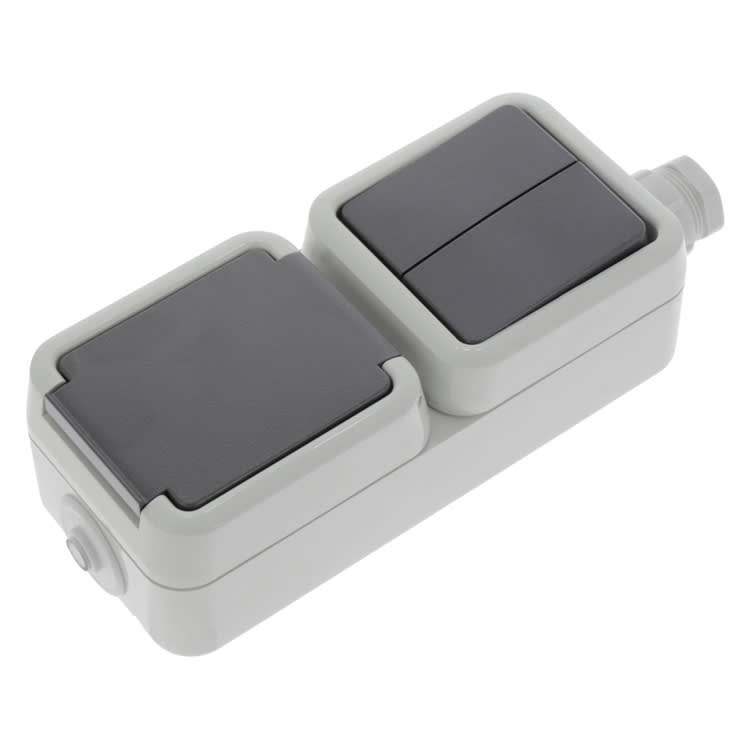 Product afbeelding voor PEHA Combinatie Contactdoos/Serieschakelaar Randaarde Spatwaterdicht Wartel M20 Grijs