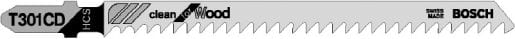 Bosch Decoupeerzaagblad T301CD Clean for Wood 117mm Voor Hout 5st