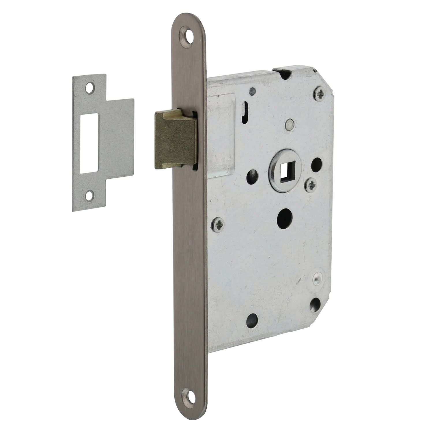 Intersteel Loopslot Doornmaat 50mm Voorplaat Afgerond RVS Met Sluitplaat