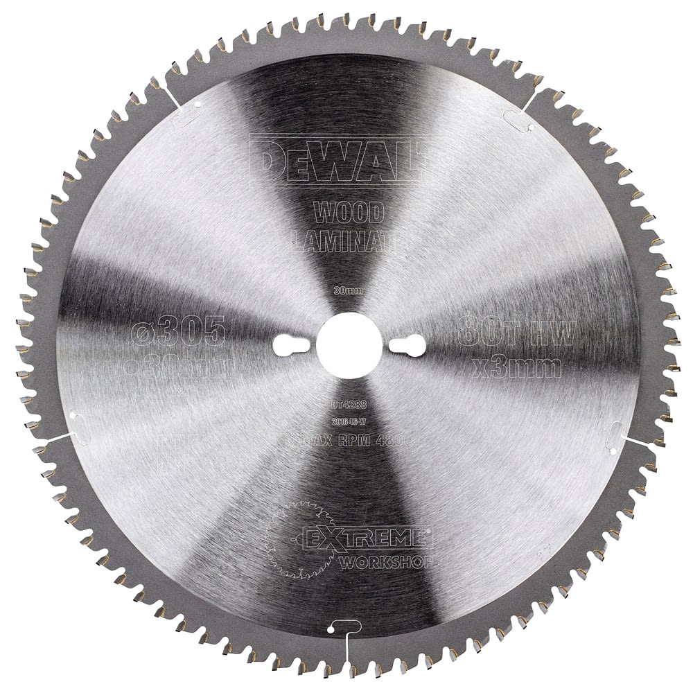 DeWALT Cirkelzaagblad Extreme DT4288QZ S40 305x30x3mm 80tands Trapeziumvlaktand