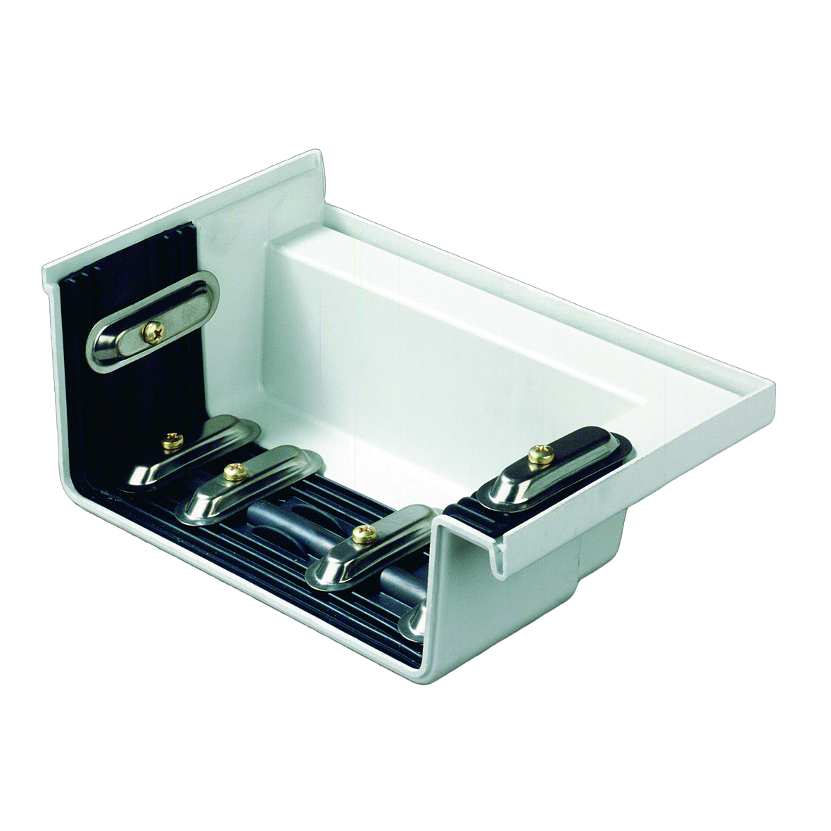 Dyka Goot 170mm Eindstuk Rechts Licht Grijs Polyester