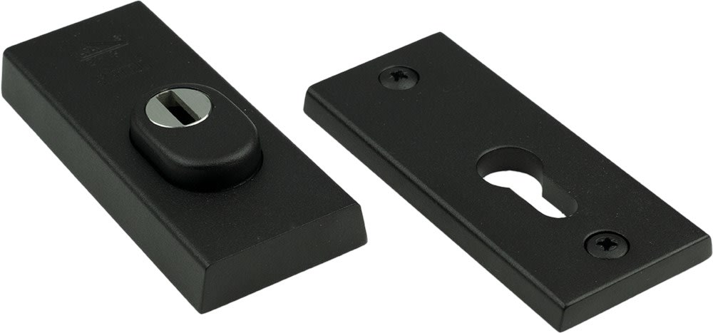Oxloc Veiligheidscilinderrozet Rechthoek 115x50mm SKG3 Aluminium Zwart