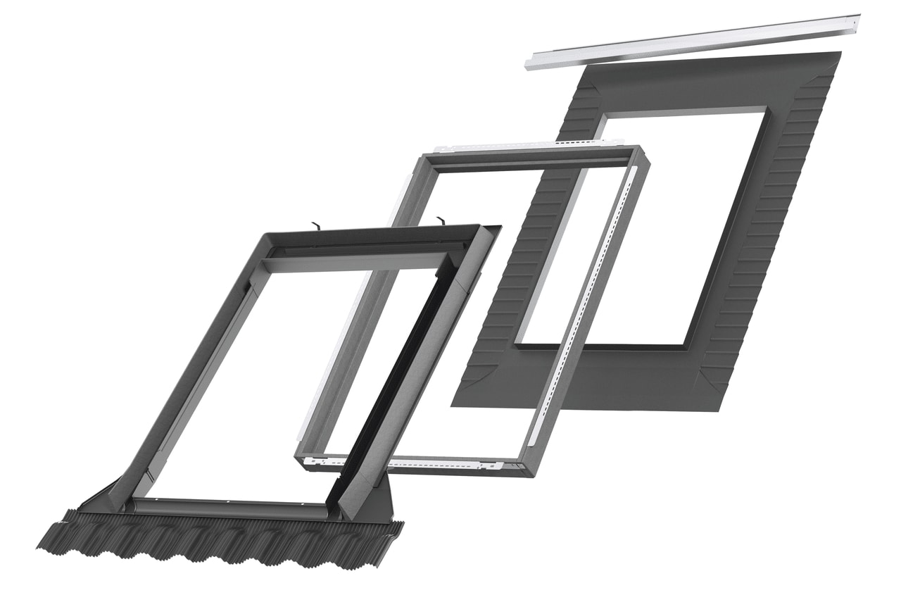 VELUX Gootstuk Pro+ EDT MK08 2000 Inclusief BFX & BDX Platte Pannen Aluminium