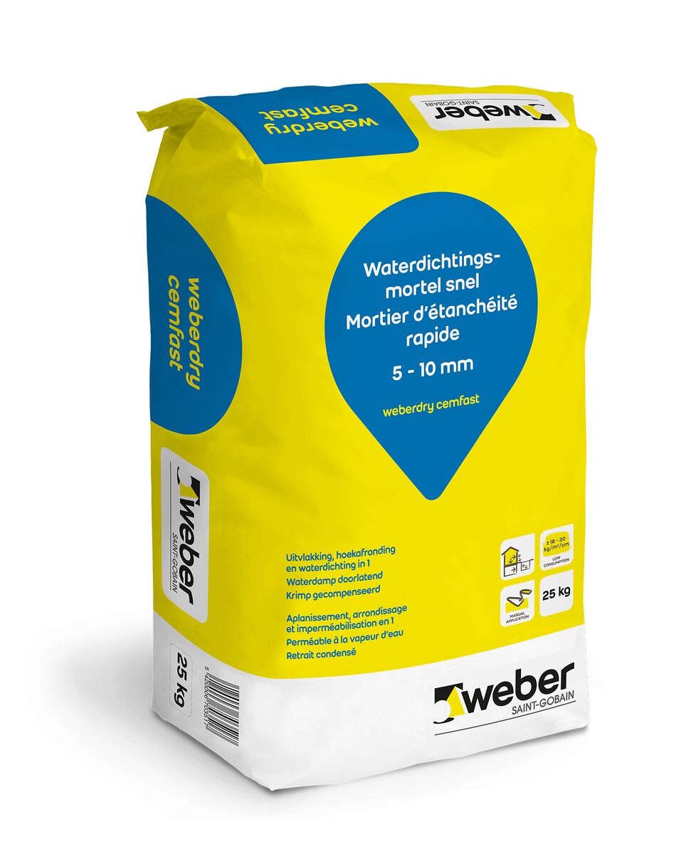 Weber Dry Cemfast Afrondingsmortel Cementgebonden 25kg