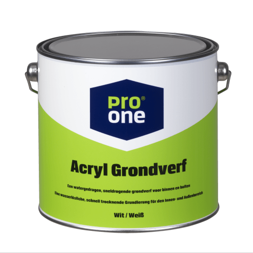 ProOne Grondverf Acryl Watergedragen 2.5L Wit