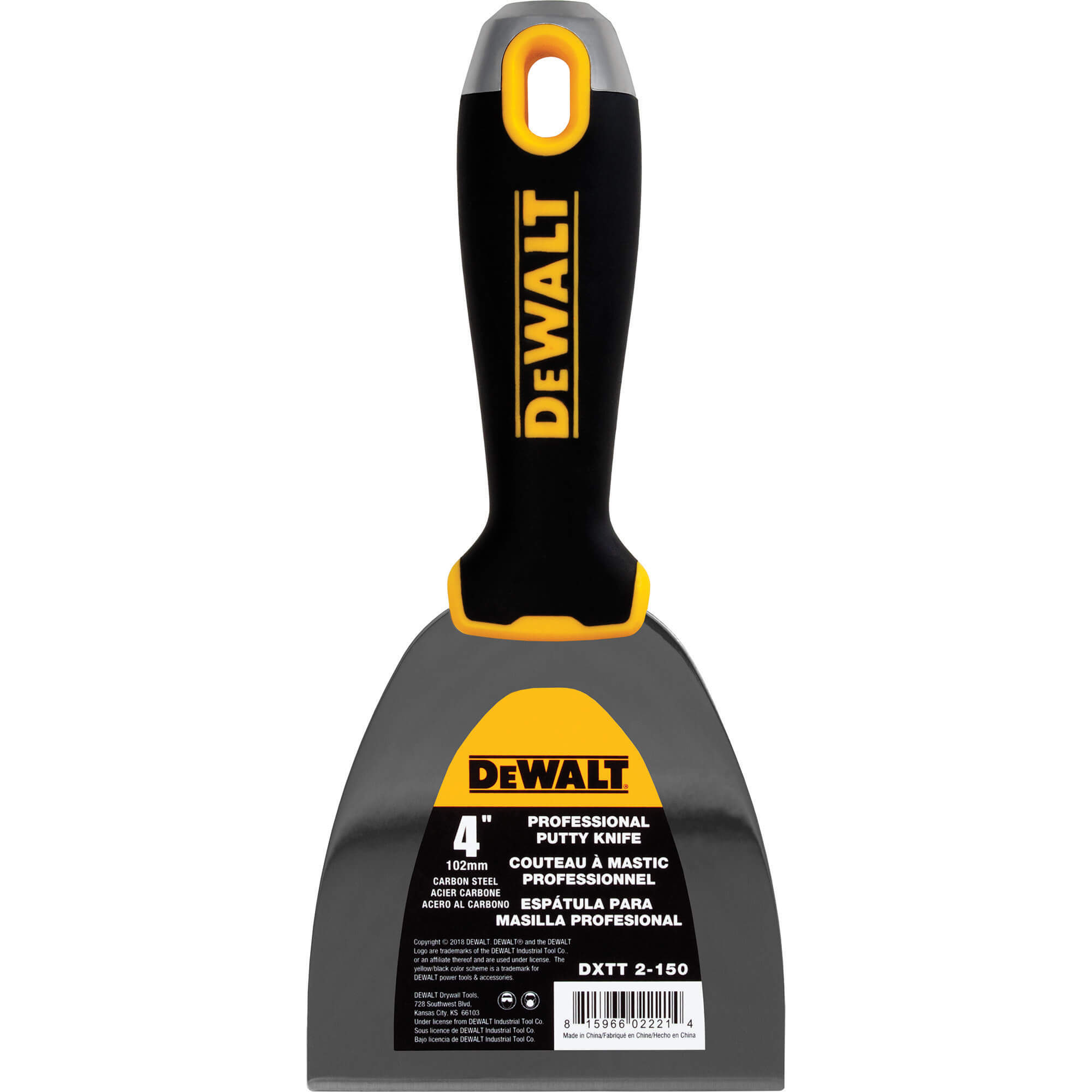 DeWALT Plamuurmes 4" 102mm Carbon Staal Slagvast Softgreep