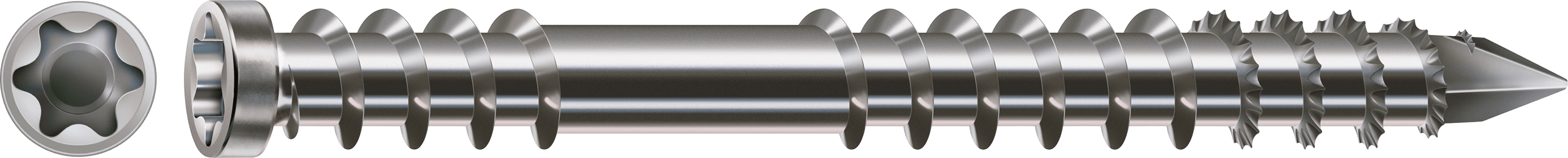 Product afbeelding voor Spax Vlonderschroef 6x60/28mm Cilinderkop TX-25 RVS A4 100st