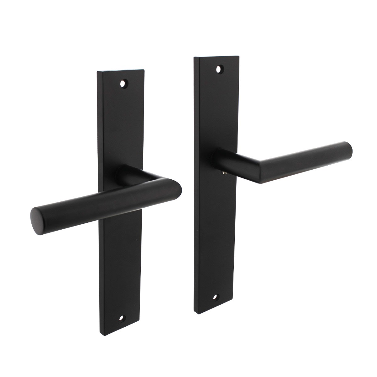 Intersteel Deurkrukgarnituur Bau-Stil Kruk-Kruk Recht Blind 245x45mm Zamak Zwart