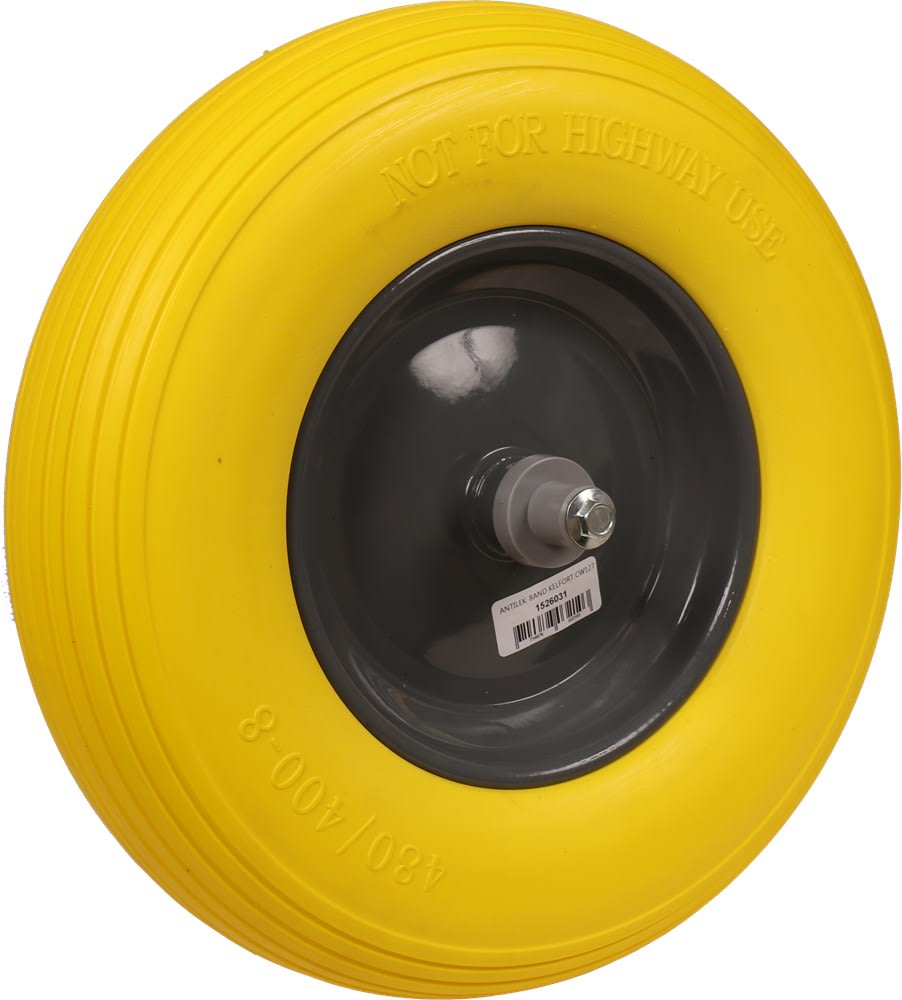 Kelfort Kruiwagenwiel Met Kogellager 400mm Loopvlak Rubber Geel Velg Zwart