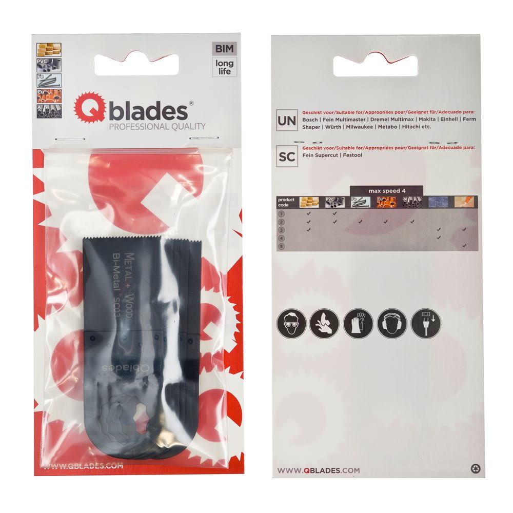 Product afbeelding voor Qblades Multitoolzaagblad Standaard SC04 34x40mm HCS 5st