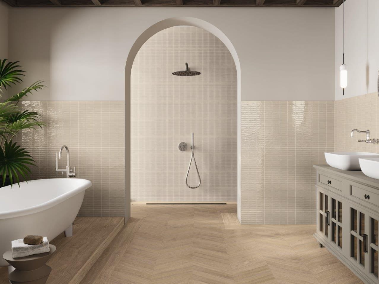 Product afbeelding voor Wandtegel Casablanca Cream 10x30cm 10mm Glanzend