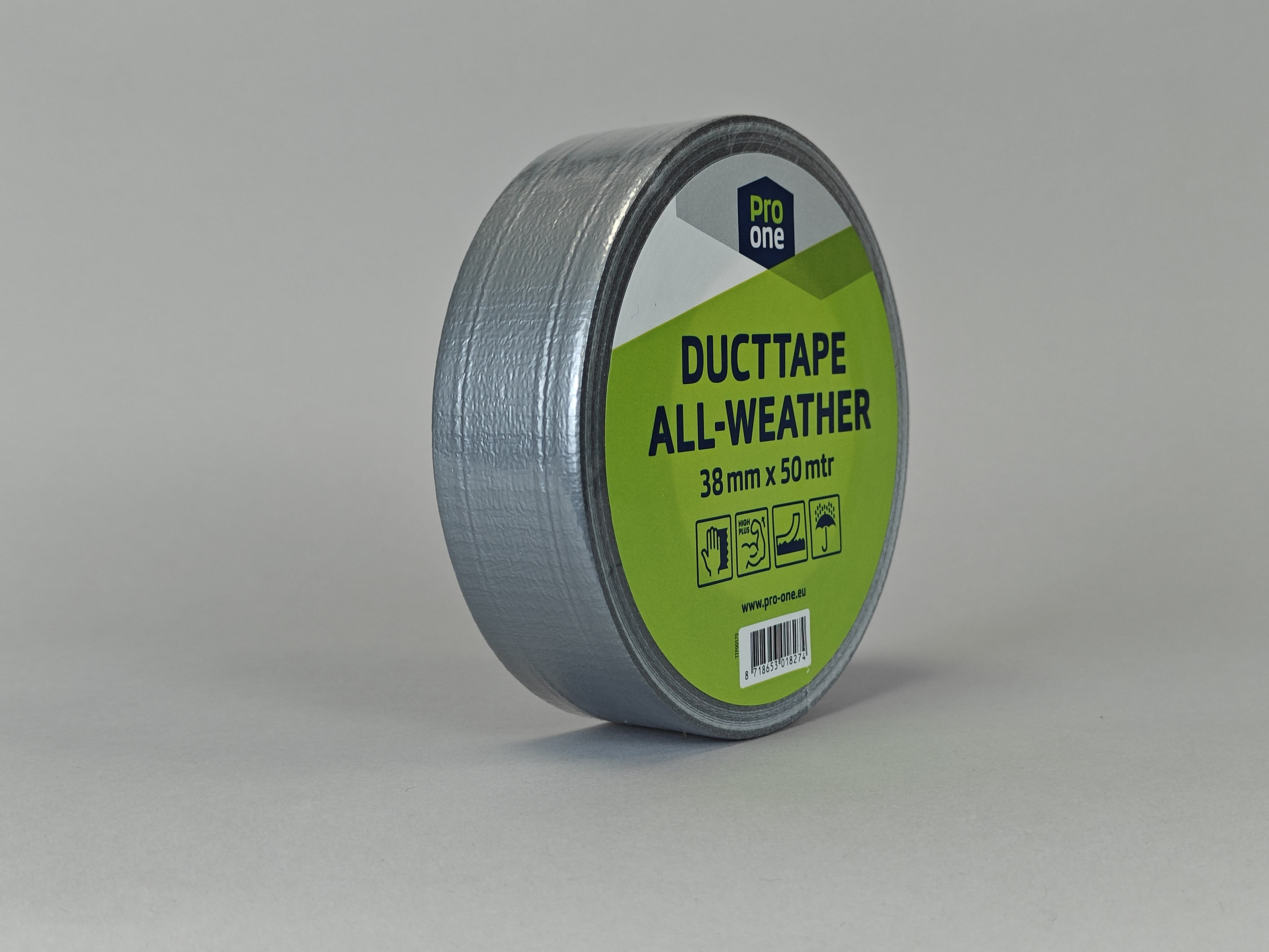 Product afbeelding voor ProOne Ducttape All-Weather 38mm 50m Zilver
