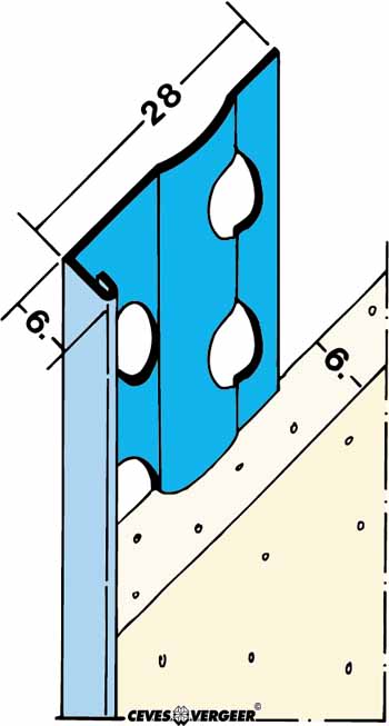 Product afbeelding voor Stucstopprofiel 1216H 260cm 6mm Alu Zink