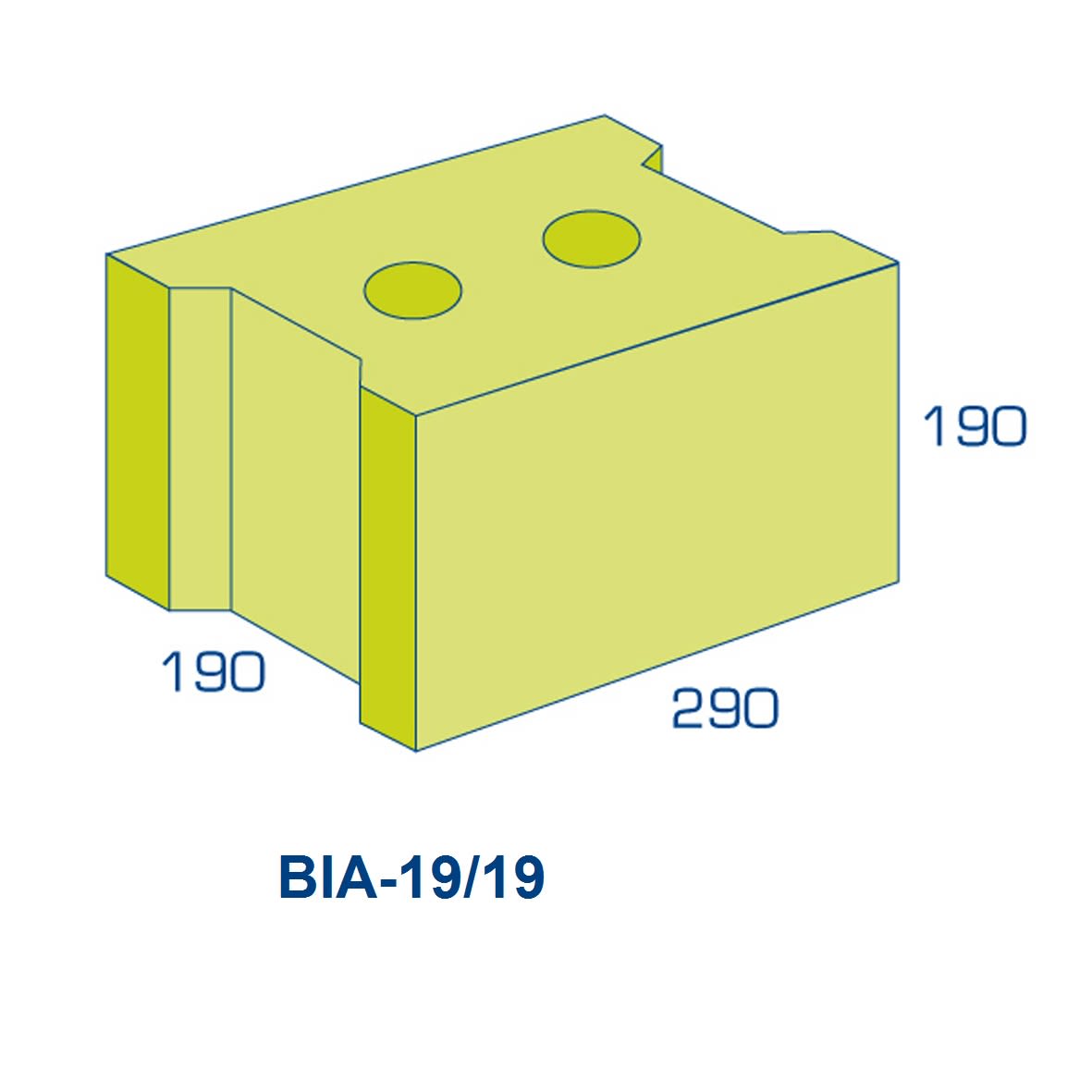Product afbeelding voor BIA Grindbetonblok 19/19 Klinker 290x190x190mm Vuilwerk