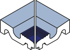 Product afbeelding voor Villeroy & Boch Binnenhoek Pro Architectura 3.0 Pool System Ultramarine Blue - Icy Blue 12x12cm Mat 3012C3050010