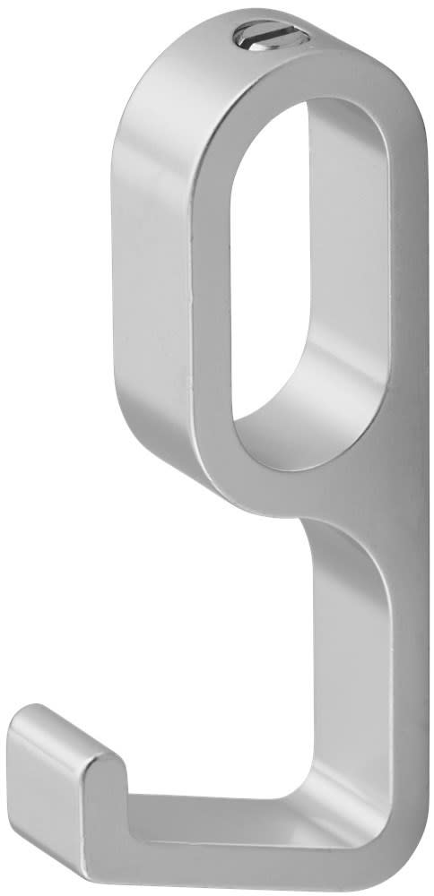 Product afbeelding voor Hermeta Jashaak Voor Garderobebuis 1201 Enkel Ovaal 30x14mm Aluminium Naturel